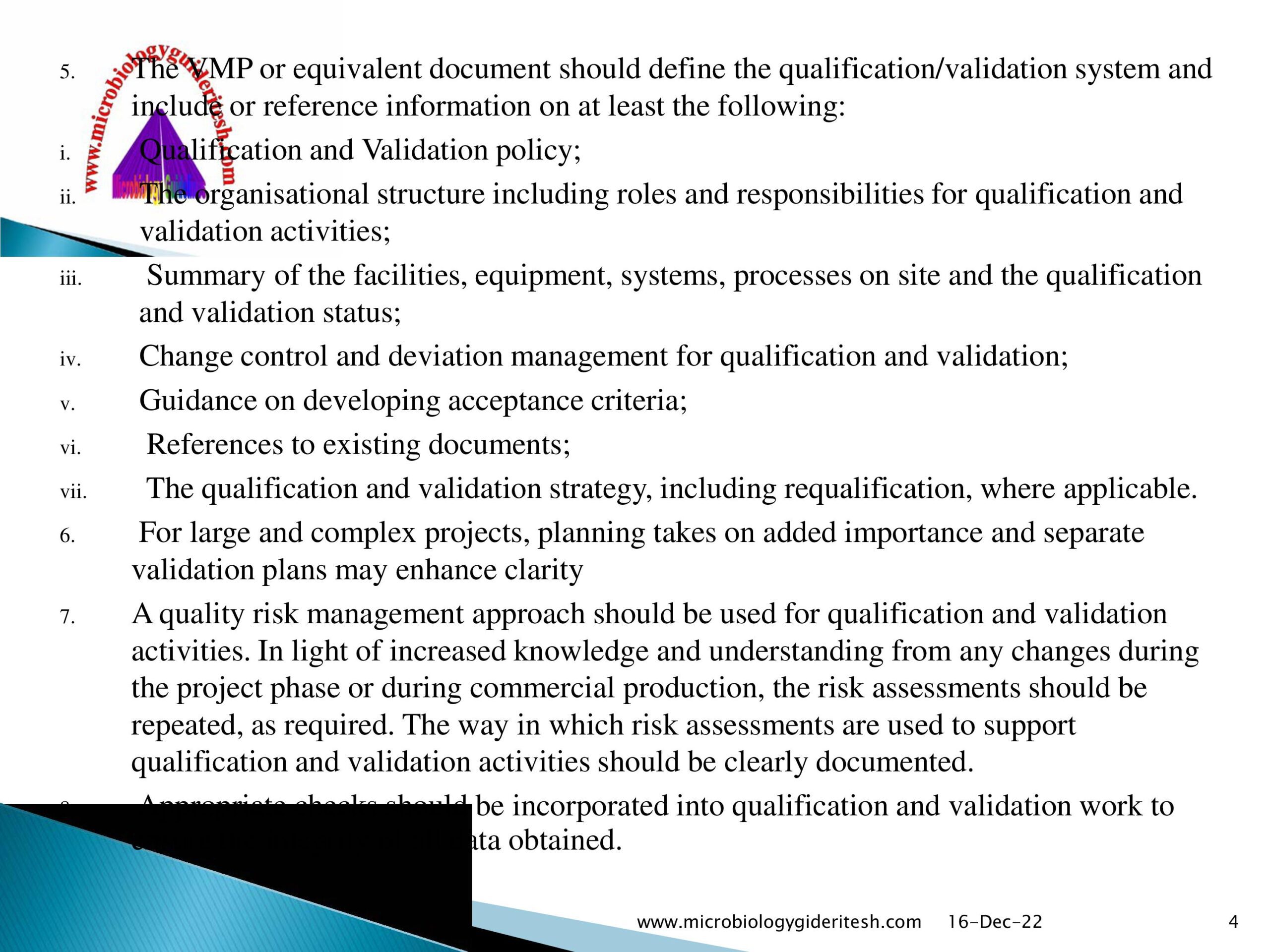 Qualification/Validation